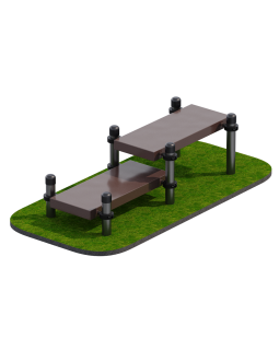 AV010 Горизонтальная гимнастическая скамья двойная разноуровневая AV010 Горизонтальная гимнастическая скамья двойная разноуровневая