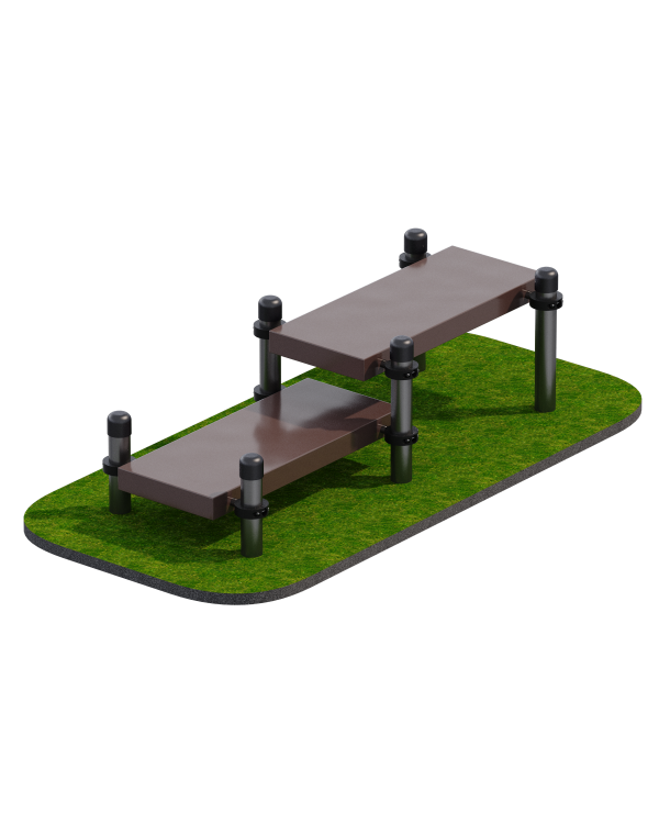 AV010 Горизонтальная гимнастическая скамья двойная разноуровневая AV010 Горизонтальная гимнастическая скамья двойная разноуровневая