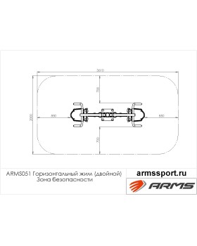 ARMS051 Горизонтальный жим (двойной)-foto3