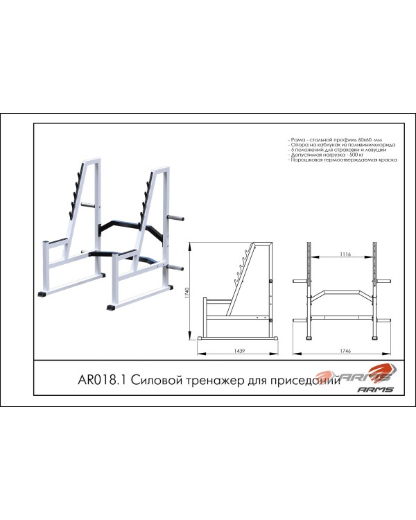 AR018.1 Силовой тренажер для приседаний