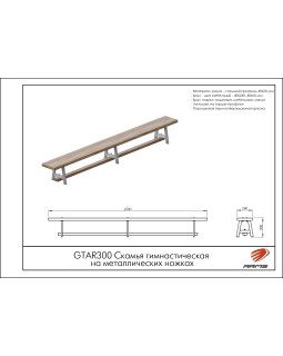 GTAR300 Скамья гимнастическая на металлических ножках-foto2