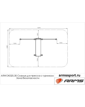 ARWOK020.30 Скамья для пресса с турником (эконом)-foto3