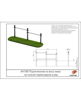 AV100 Подтягивание из виса лежа на низкой перекладине в ряд-foto2