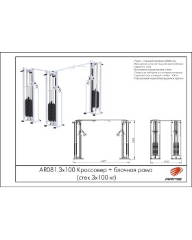 AR081.3x100 Кроссовер + блочная рама (стек 3х100 кг)-foto2