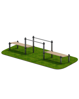 INVAR102 Низкие брусья с двумя скамьями