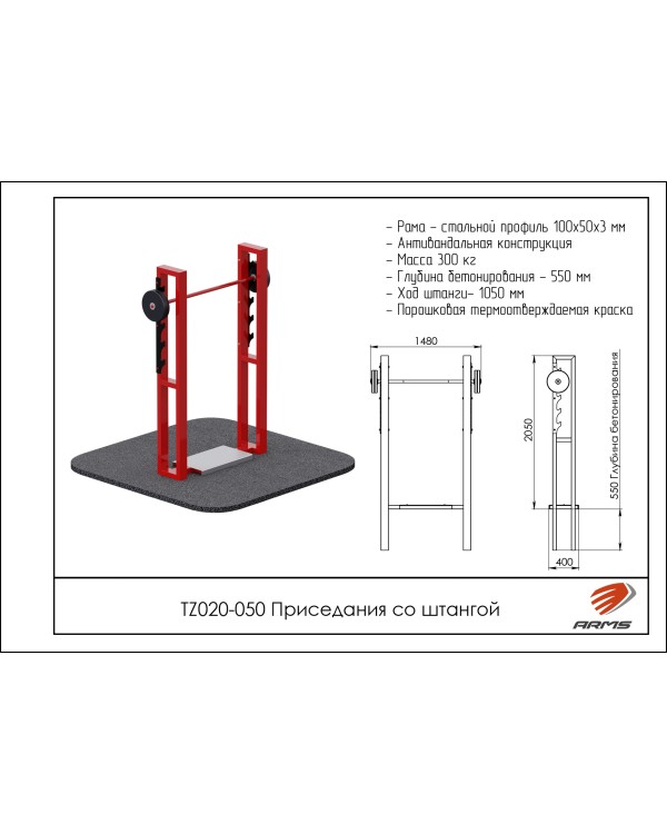 TZ020-050 Приседания со штангой