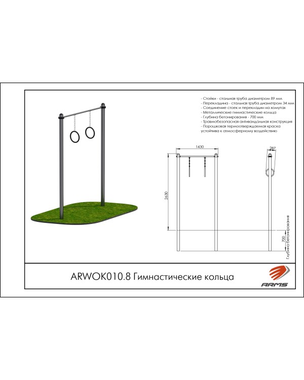 ARWOK010.8 Гимнастические кольца