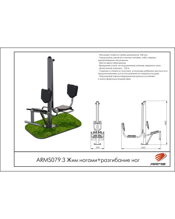 ARMS079.3 Жим ногами+разгибание ног