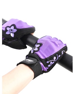Перчатки для фитнеса женские замшевые X11, черно-фиолетовые, XXL