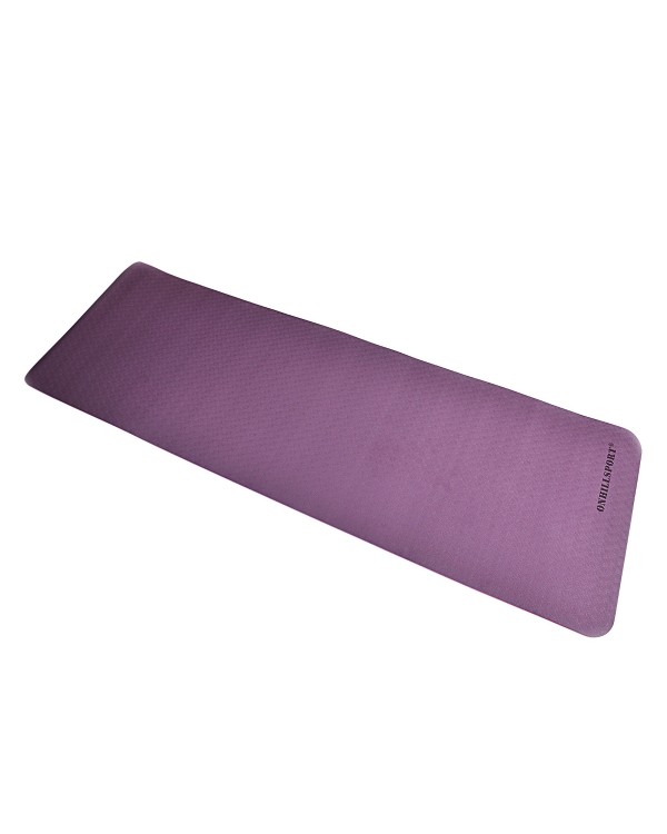 Коврик для йоги и фитнеса TPE 183*61*0.6 см, 2-слойный, фиолетово-розовый