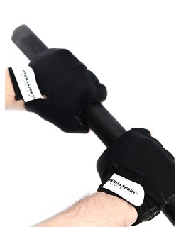 Перчатки для фитнеса унисекс кожаные Q12, черные (XXL)