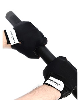 Перчатки для фитнеса унисекс кожаные Q12, черные (XXL)