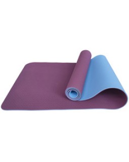 Коврик для йоги и фитнеса TPE 183*61*0.6 см, 2-слойный, фиолетово-голубой