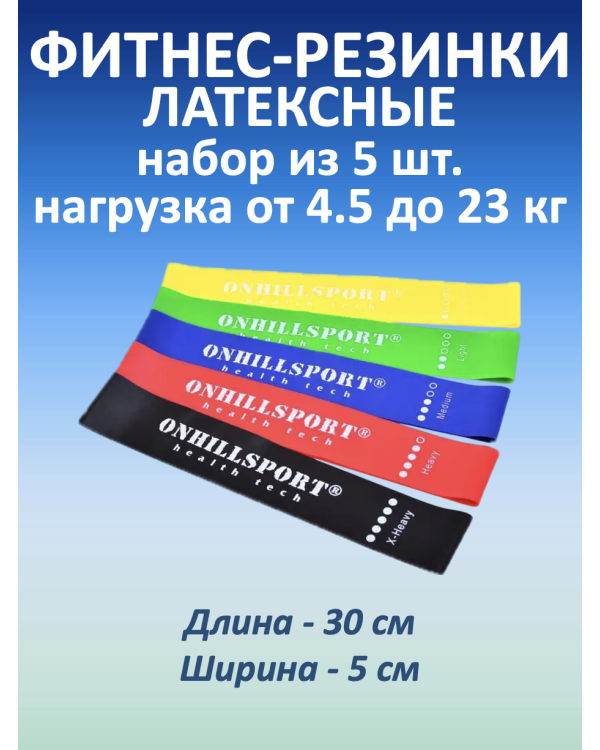 Набор резинок для фитнеса Mini Bands 5в1