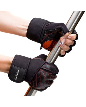Перчатки для фитнеса мужские быстросъемные Q17, черные (XXL)
