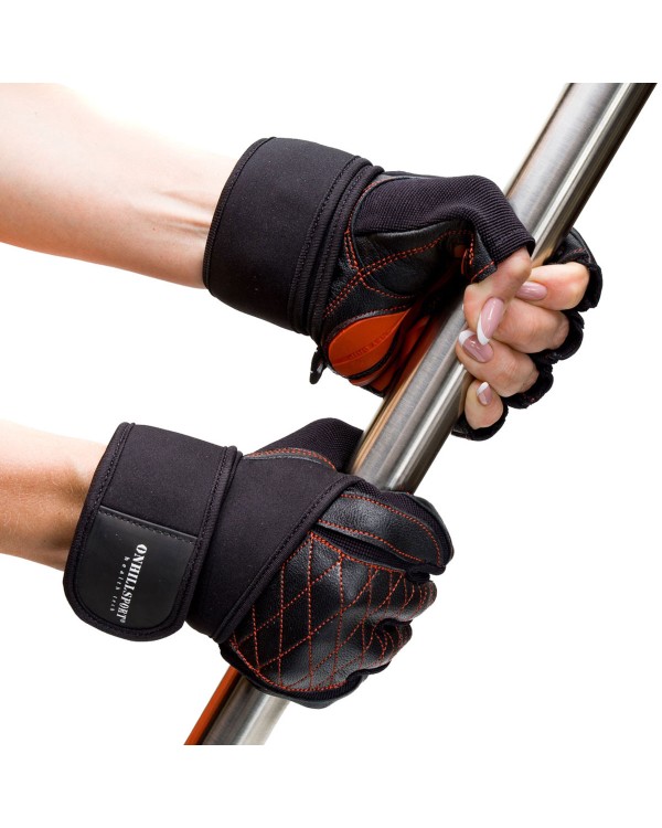 Перчатки для фитнеса мужские быстросъемные Q17, черные (S)
