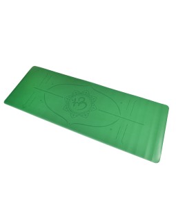 Коврик для йоги и фитнеса PU 183*68*0.4 см, с разметкой, зеленый