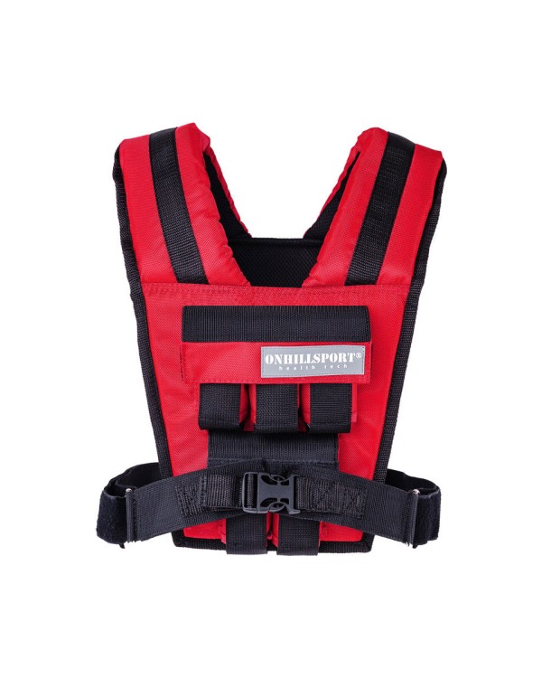 Жилет утяжелительный 10 кг (металл, 10*1 кг), красный