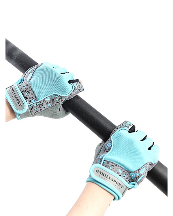Перчатки для фитнеса женские замшевые X10, серо-голубые (S)