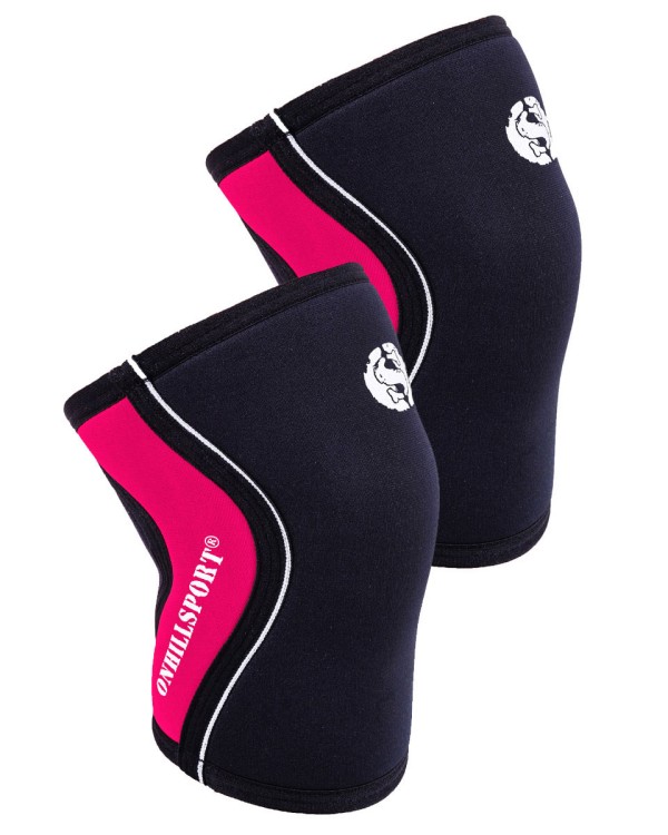 Наколенники спортивные 7 мм, черно-розовый (XS, 31-33 см)